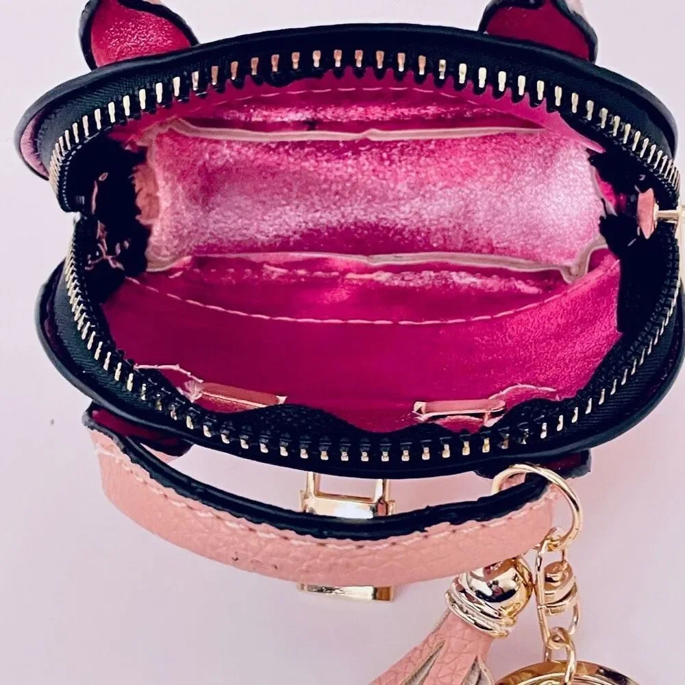 NWT Gorgeous Pink Pu Leather Purse Bag Charm Lobster Keyring Keyholder Keyring
